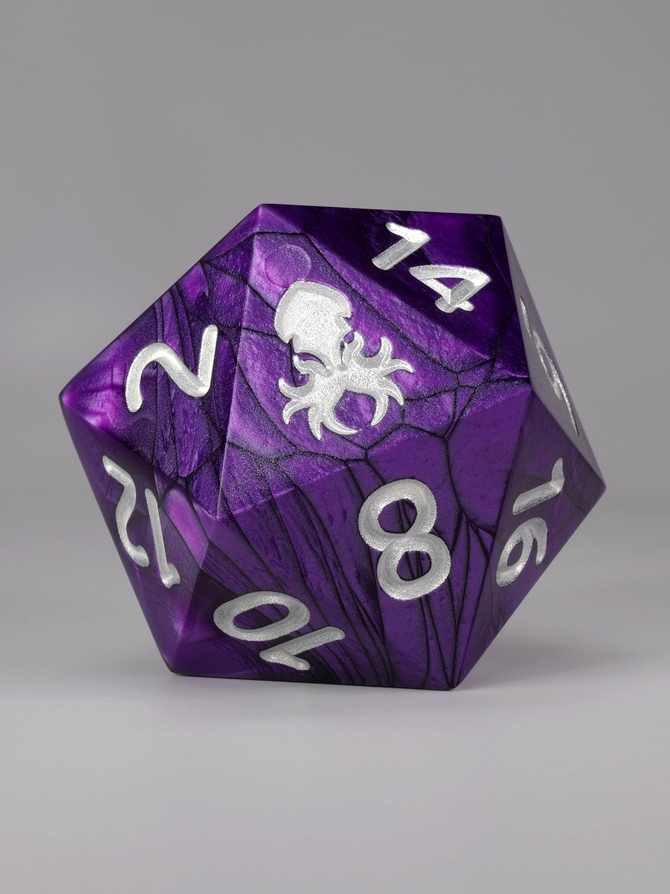 Purple with Silver Ink Hand Polished Sharp Edge 55mm D20